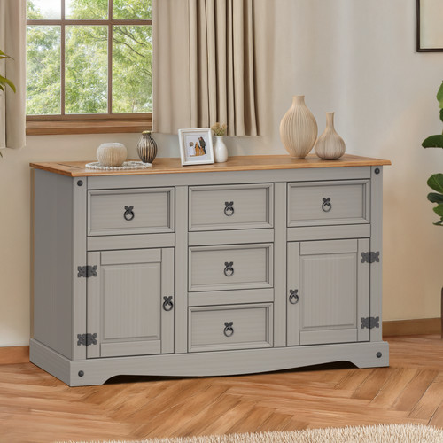 Corona sideboard grey wax - sideboard,