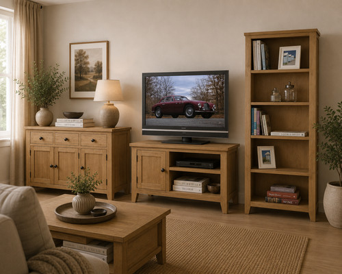 Solid oak waxed finish - solid, chunky